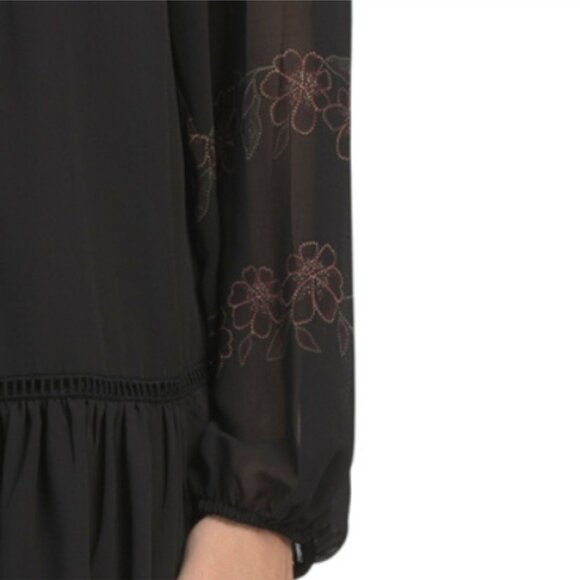 ELLEN TRACY Long Sleeve Printed Mini Dress - Picture 4 of 4